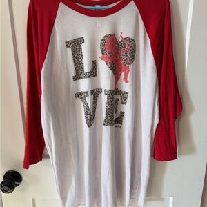 Red and White Womens Love Shirt